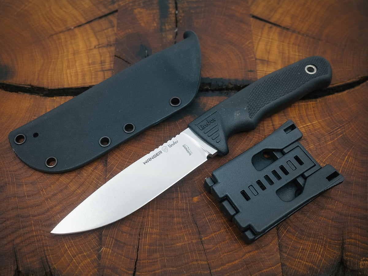 Linder Wanger Super Edge 6 Drugar ATS 34 Schwarz Kydexscheide mit Clip