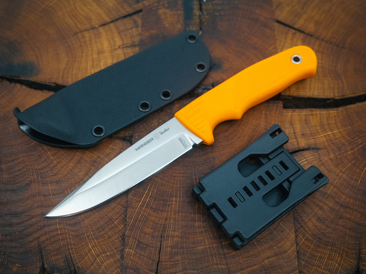 Linder Wanger Super Edge 7 Joe Vogel Evo-X ATS 34 étui Kydex orange avec clip