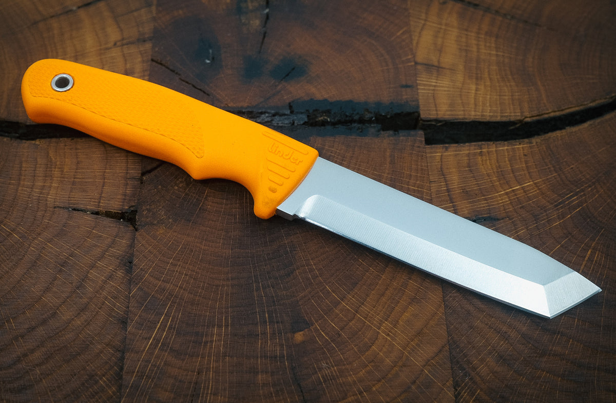 Linder Wanger Super Edge 8 Worker Orange Craftsman Knife Linder Bushcraft Sheath