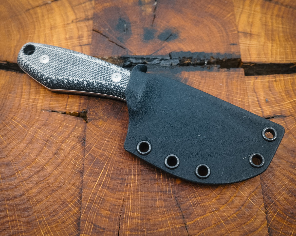 Linder Wanger Shard Nitro-X7 Micarta noir anthracite Étui Kydex Multiclip