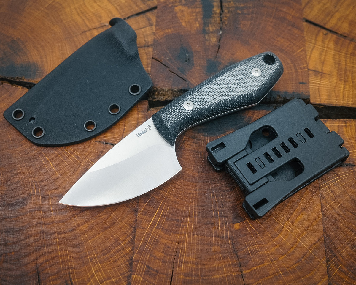 Linder Wanger Shard Nitro-X7 Micarta noir anthracite Étui Kydex Multiclip