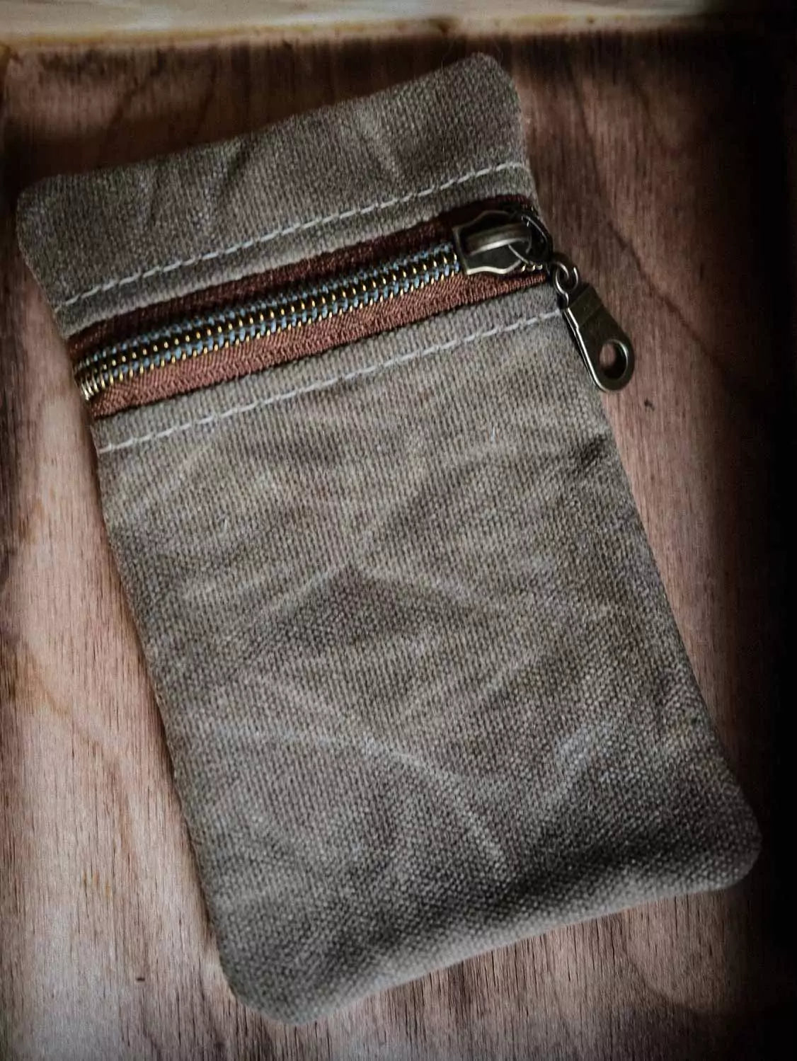 Longhunter Supply Waxed Canvas Pouch No. 15 Field Tan (Klettfläche optional)