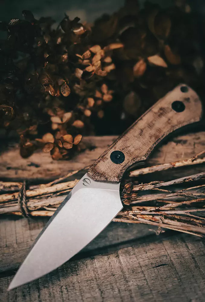 SK09 Micarta braun – 14C28 mit Kydex-Scheide