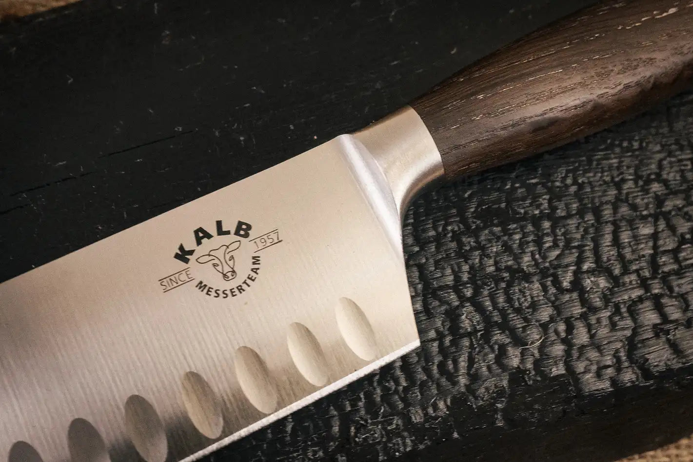 Messerteam Kalb Santoku mit Kulle 16 cm geräucherte Eiche (Ergo-Line)
