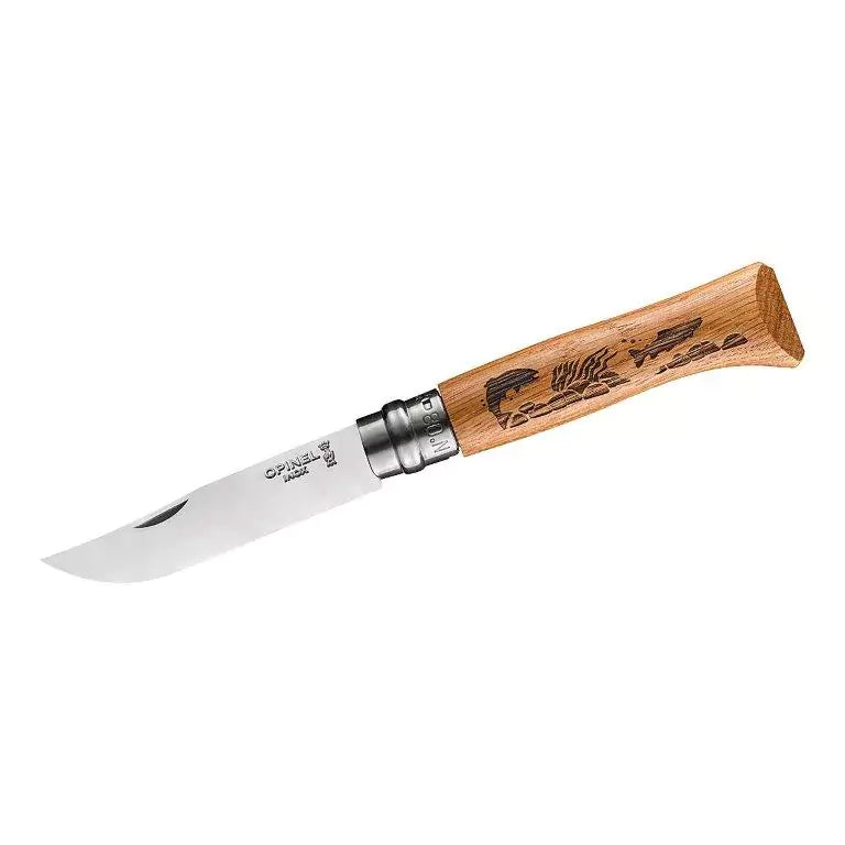 Opinel No 08 ANIMALIA, Fisch, Eiche, rostfrei