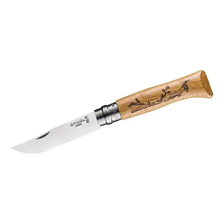 Opinel No 08 ANIMALIA, Hase, Eiche, rostfrei