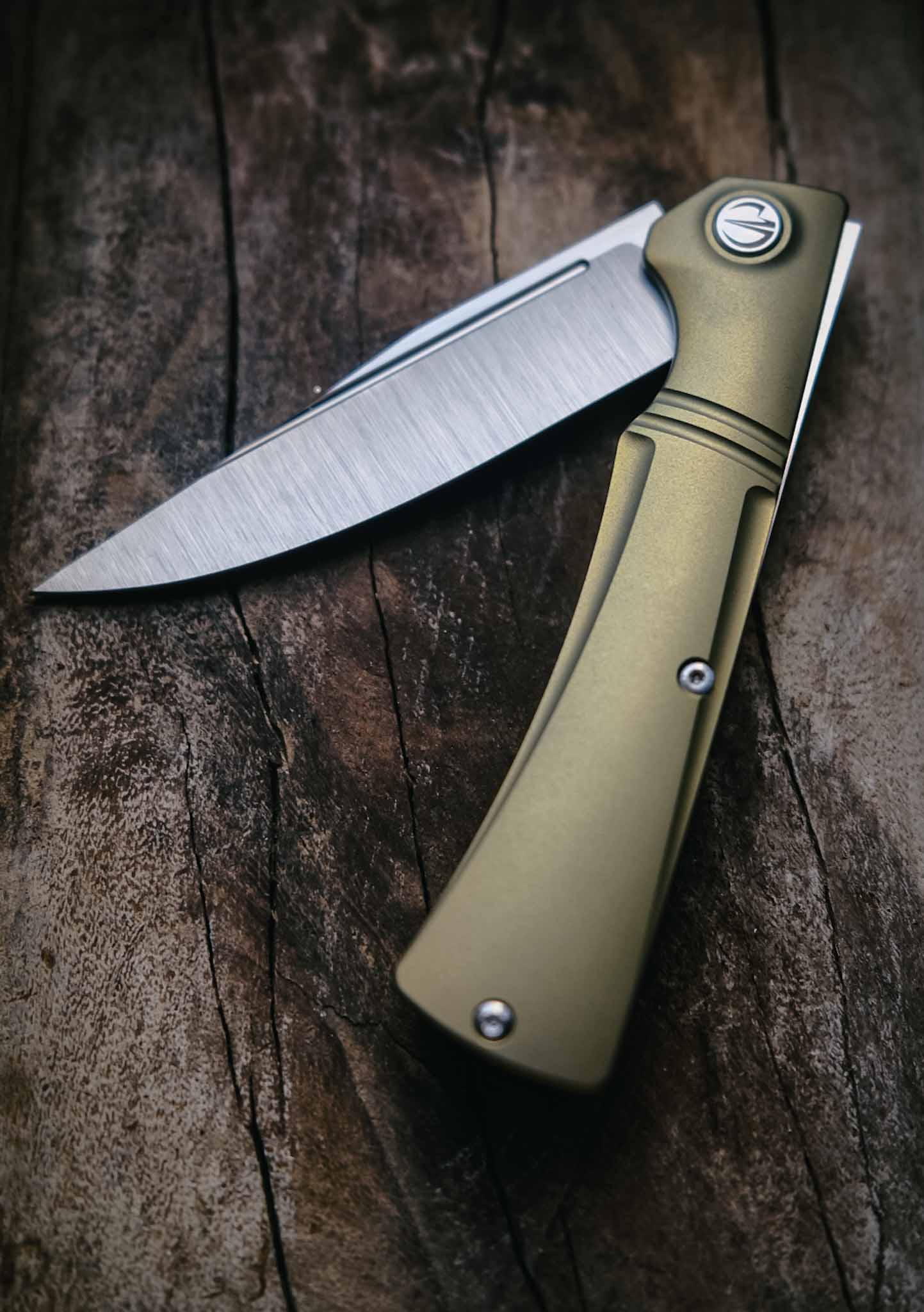 SK-X Slipjoint, CPM20CV, satin Handfinish full Titan anodisiert, Hohlschliff