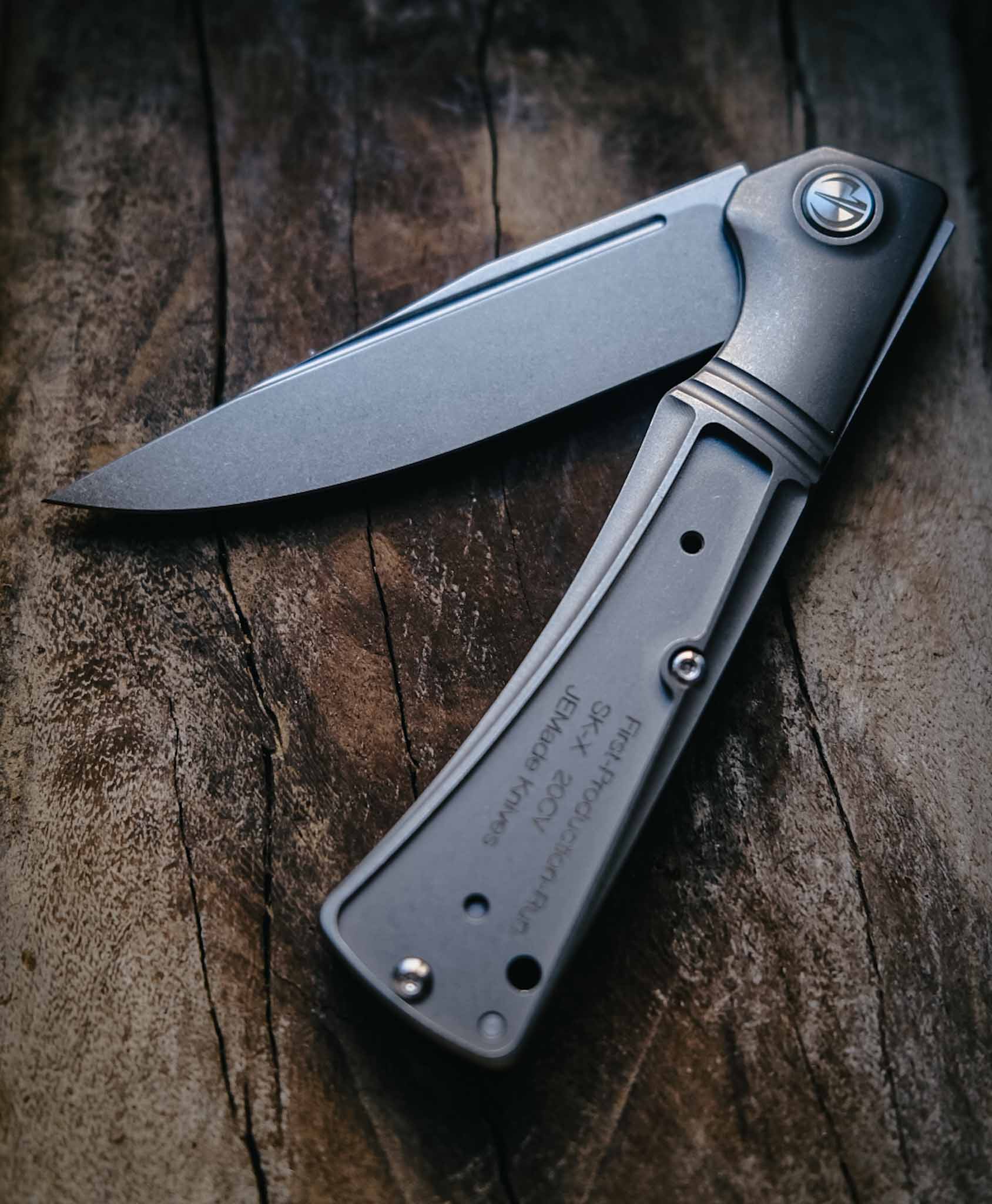 SK-X Slipjoint, CPM20CV, stonewashed Inlay Version ohne Inlay, Flachschliff